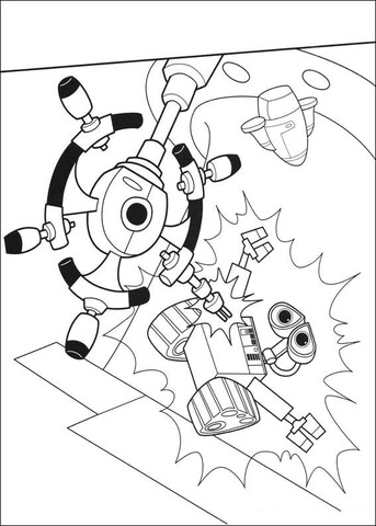 Rudder Hit Wall E  Coloring Page